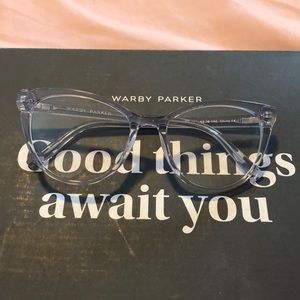 Warby Parker non-rx Haley in Lavendar crystal.